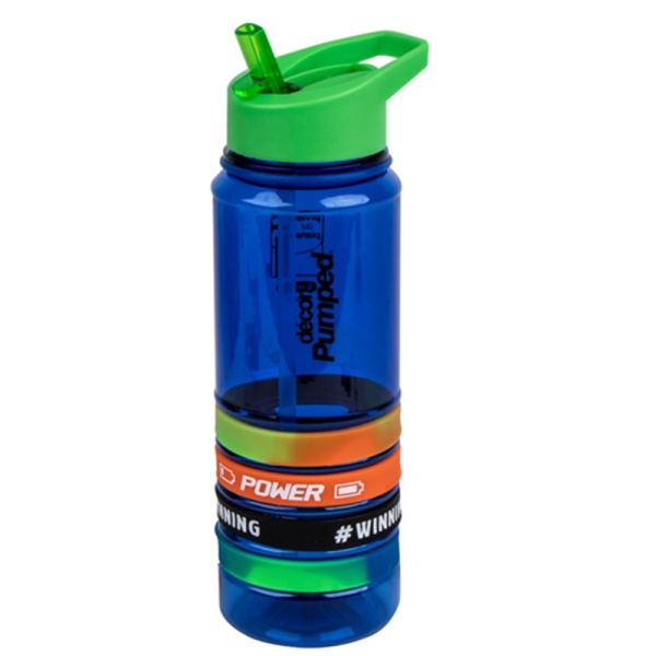 DECOR / Бутылка для воды PUMPED BANDS тритан 750мл, синий (101125)