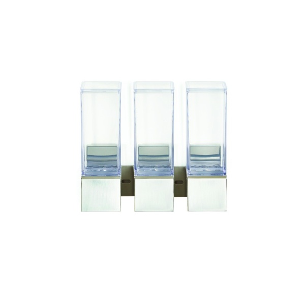 BETTER LIVING / Диспенсер для жидкого мыла, геля, шампуня, кондиционера LINEA трехкамерный 360мл прозрачный (100987)