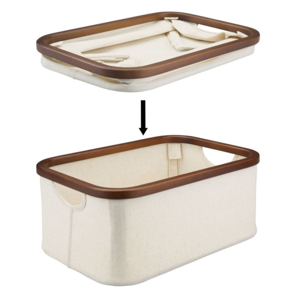 InterDesign / Текстильная корзина-органайзер Interdesign слоновая кость/коричневый S (100737)