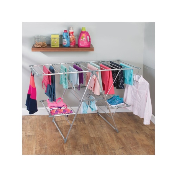 InterDesign / Сушилка для белья Brezio горизонтальная раскладная многоуровневая стальная (100875)