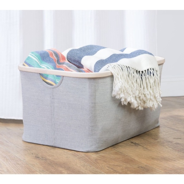 InterDesign / Текстильная корзина-органайзер Interdesign серый/беж L (100740)