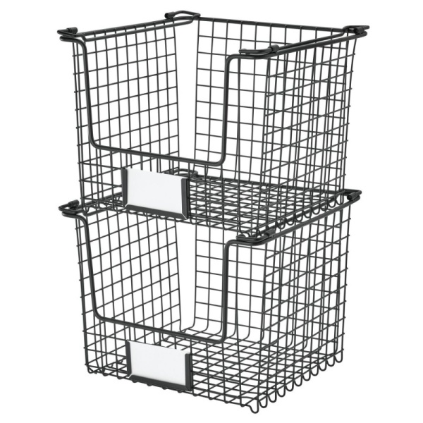 InterDesign / Корзина для хранения Classico с боковыми ручками 25.4х25.4 см стальная (100907)