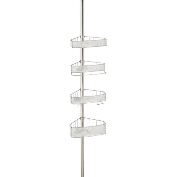 InterDesign / Полка дождь угловая 4-х ярус. телескоп. 28х20х3 см серебристый металл (100158)