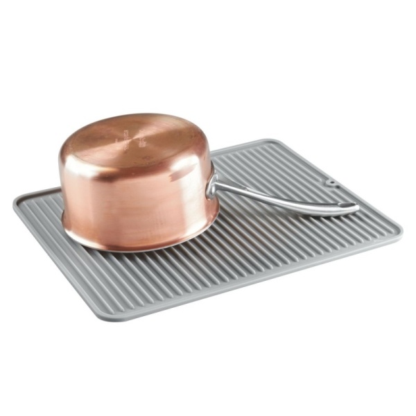 InterDesign / Силиконовый коврик для сушки посуды Серый (100701)