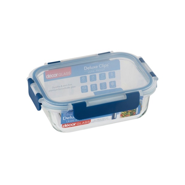Контейнер GLASS CLIPS прямоугольный из боросиликатного стекла 630мл (101364)