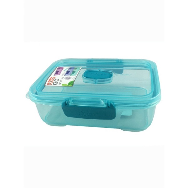 DECOR / Контейнер GO LUNCH BOX модульный прямоугольный с клапаном 800мл, бирюза (101164)