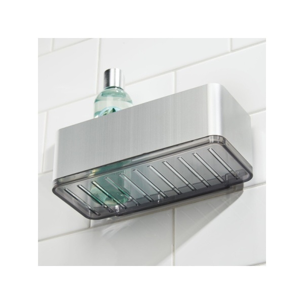 InterDesign / Полка AFFIXX Metro Ultra для душа самоклеющаяся алюминиевая (101211)