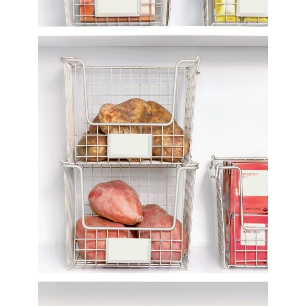 InterDesign / Корзина для хранения Classico с боковыми ручками 25.4х25.4 см стальная (100850)