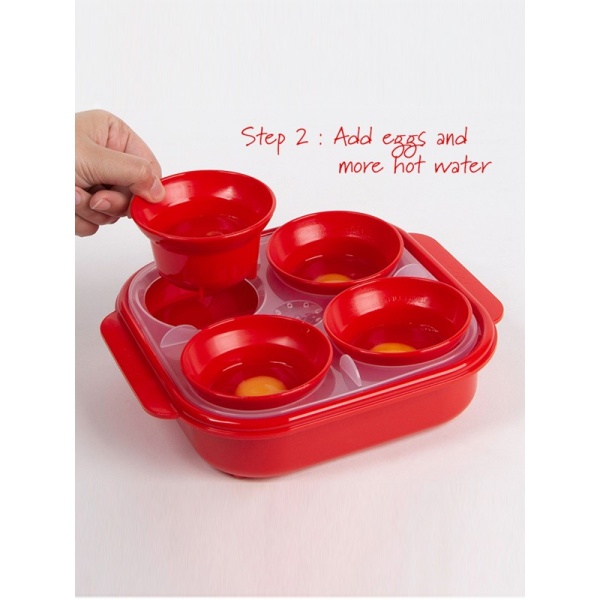 DECOR / Контейнер пищевой PREMIUM STEAM EGG POACHER для приготовления яиц-пашот в СВЧ (101075)