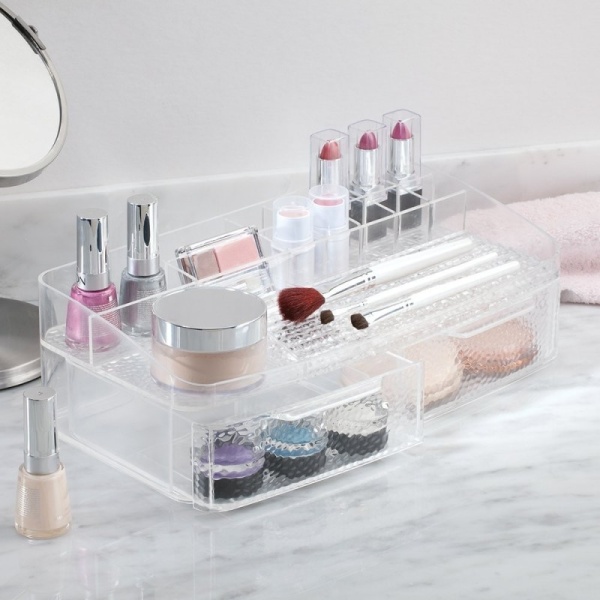 InterDesign / Большой органайзер для косметики с 2 выдвижными ящиками Rain (100688)