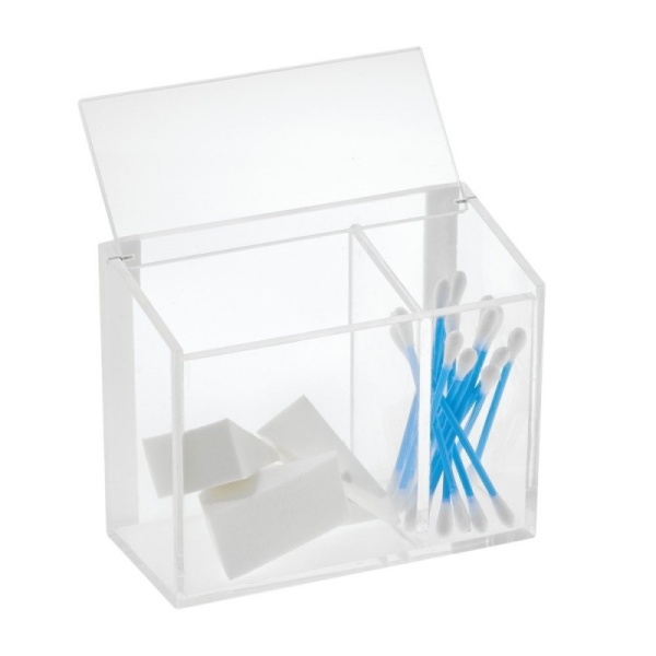 InterDesign / Органайзер-полочка для хранения с 2-мя отсеками и крышкой клеящейся на стену (100643)