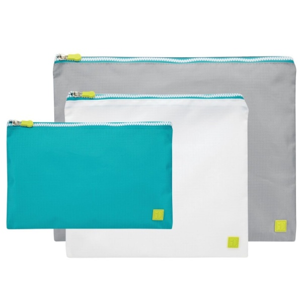 InterDesign / Дорожные косметички 3 шт серый/бирюза (100627)