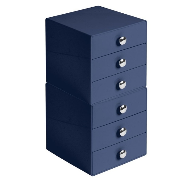 InterDesign / Большой цветной органайзер с 3 выдвижными ящиками Синий (100030)