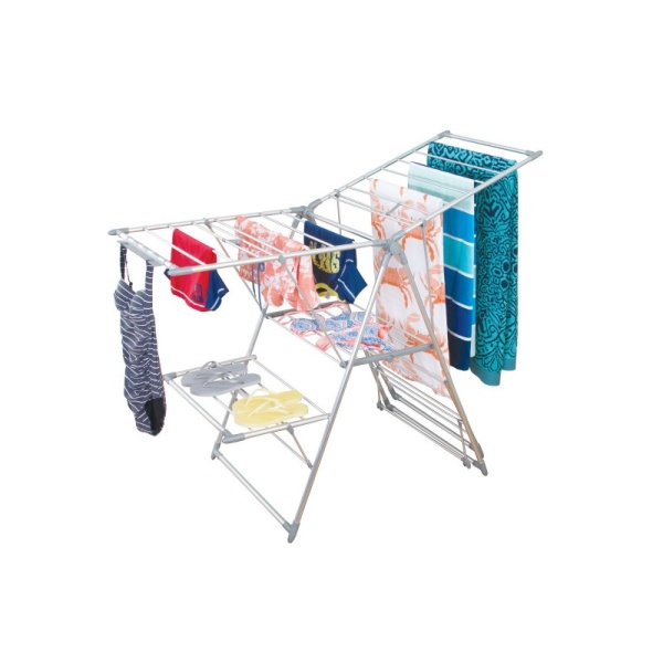 InterDesign / Сушилка для белья Brezio горизонтальная раскладная многоуровневая стальная (100875)