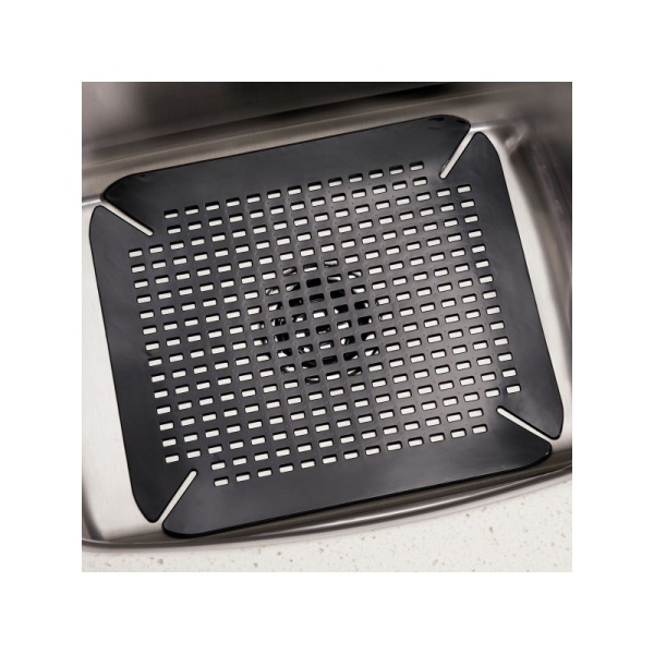 InterDesign / Коврик для раковины Contour черный пластик 35.5х40.6см (100811)