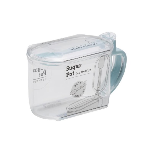 Yamada / Банка для сыпучих продуктов 0,65л с ложкой СИНИЙ (100268)