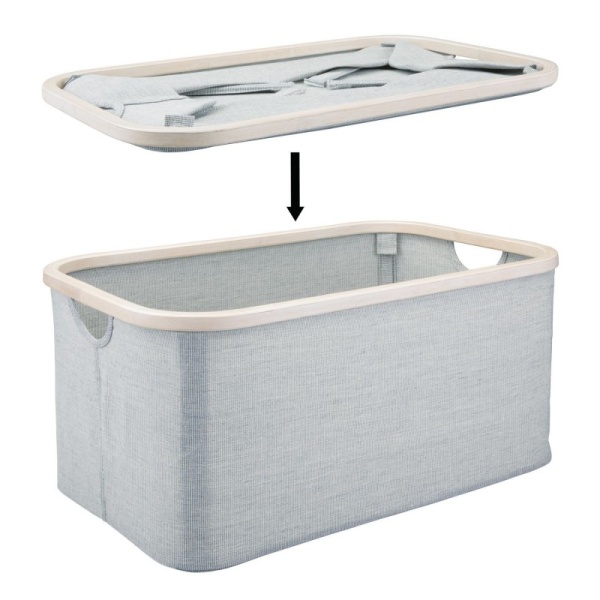 InterDesign / Текстильная корзина-органайзер Interdesign серый/беж L (100740)