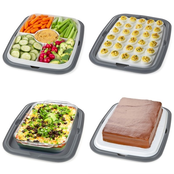 Progressive / Контейнер Prepworks складной переносной с 2-мя подносами 46.5х36х7-16.5см (101425)