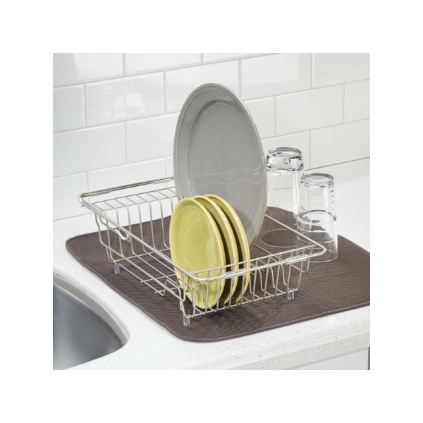 InterDesign / Коврик для сушки посуды микрофибра коричневый 45х40см (100886)