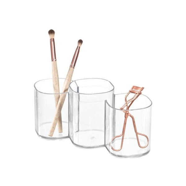 InterDesign / Органайзер-стаканчик Clarity для хранения 3 отсека прозрачный пластик (100807)