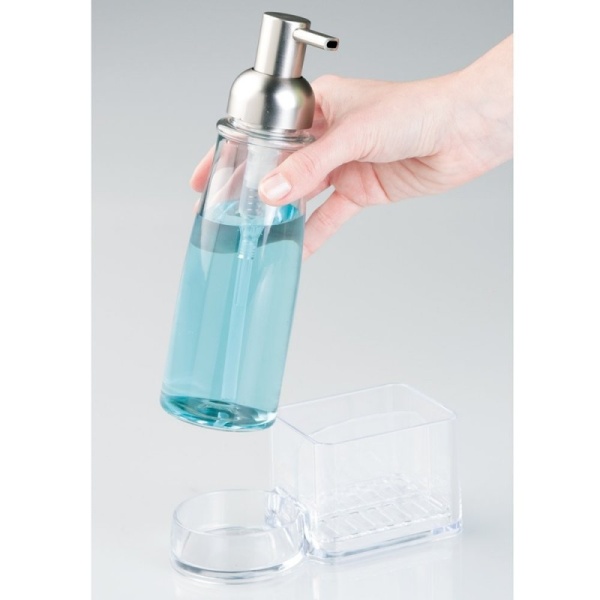 InterDesign / Дозатор для моющего средства с отделением для губки Clarity (100671)