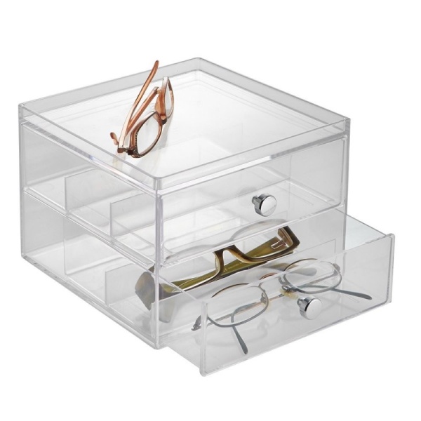InterDesign / органайзер с 2-мя ящиками и верхним местом для очков (100760)