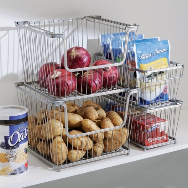 InterDesign / Большая открытая корзина для хранения York Lyra хром (100709)