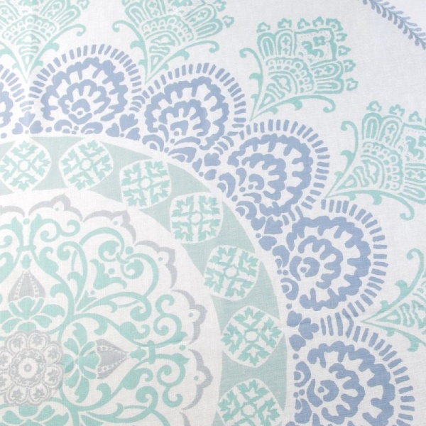 InterDesign / Штора для ванной эзра медальон бело/серо/голуб полиэстр 183х183 см (100174)