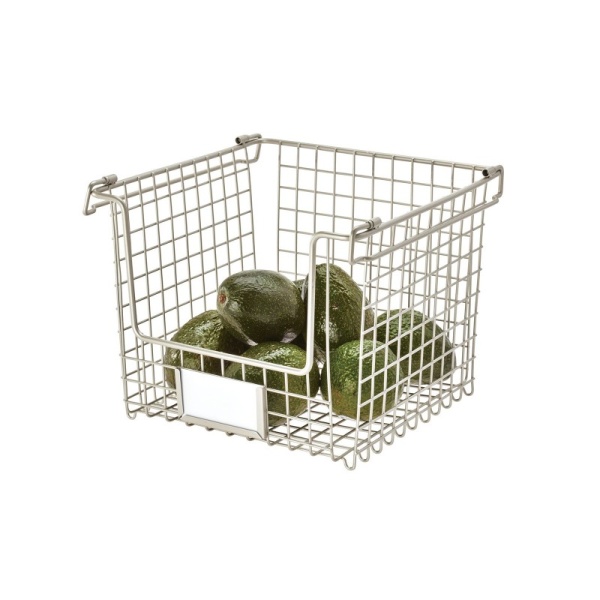 InterDesign / Корзина для хранения Classico с боковыми ручками 25.4х25.4 см стальная (100850)