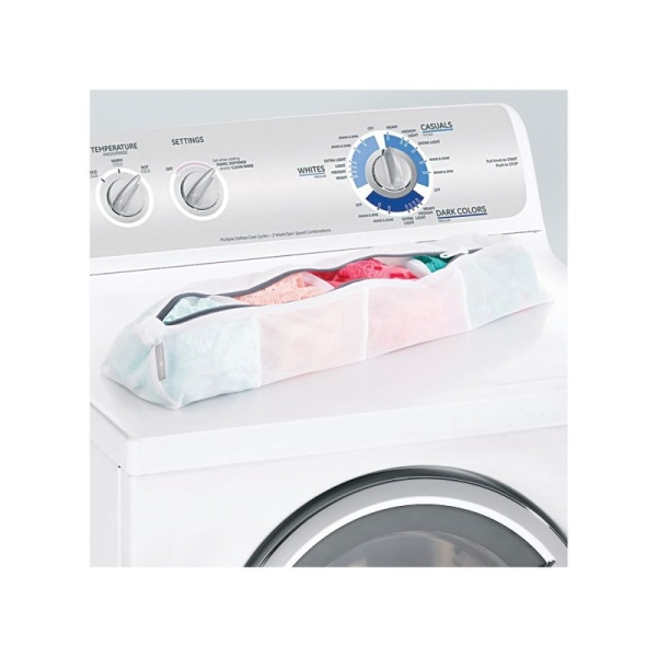 InterDesign / Мешок InreDesign для стирки одежды, деликатного белья 4-х секционный 57х8,2см белый (100598)