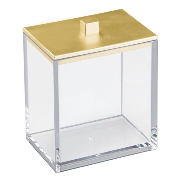 InterDesign / Контейнер для ватных дисков и палочек Clarity золото (100664)