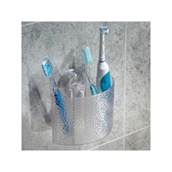 InterDesign / Держатель для зубных щеток и бритв Rain на присоске пластиковый (100879)