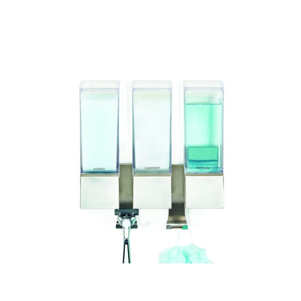 BETTER LIVING / Диспенсер для жидкого мыла, геля, шампуня, кондиционера LINEA трехкамерный 360мл прозрачный (100987)