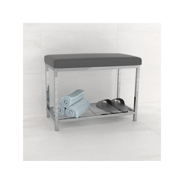 BETTER LIVING / Банкетка-обувница MODERNA серая экокожа (101197) 