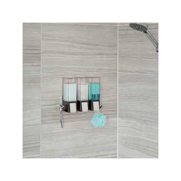 BETTER LIVING / Диспенсер для жидкого мыла, геля, шампуня, кондиционера CLEVER трехкамерный 500мл черный (100982)