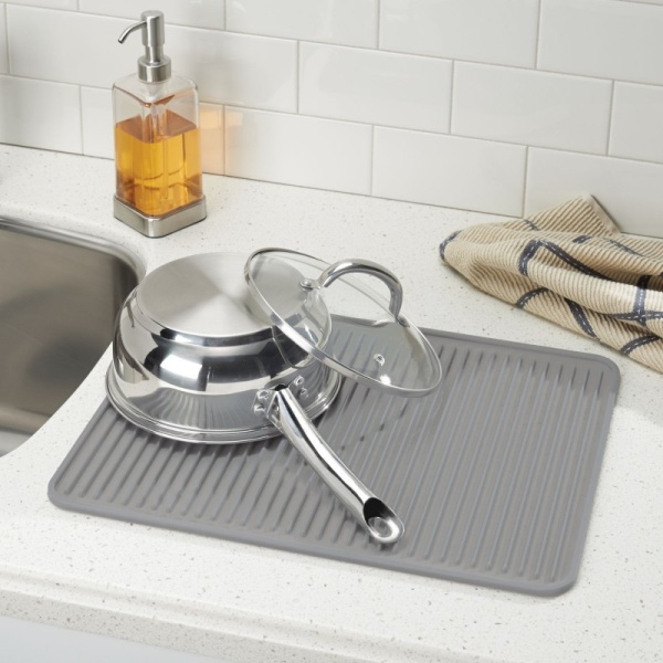 InterDesign / Силиконовый коврик для сушки посуды Серый (100701)