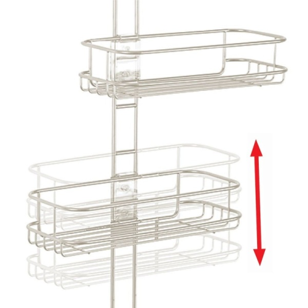 InterDesign / Полка для душевой кабинылиния тройная хром сатин 26.5х16х54 см (100157)