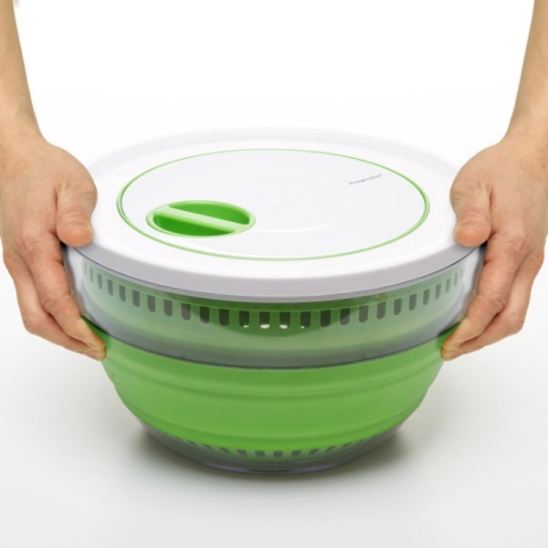 Progressive / Центрифуга для сушки салата, салатник, дуршлаг складные 26х26х15см (101445)