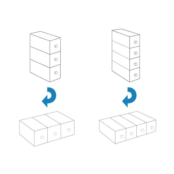 InterDesign / Узкий органайзер с 3 выдвижными ящиками Clarity (100042)