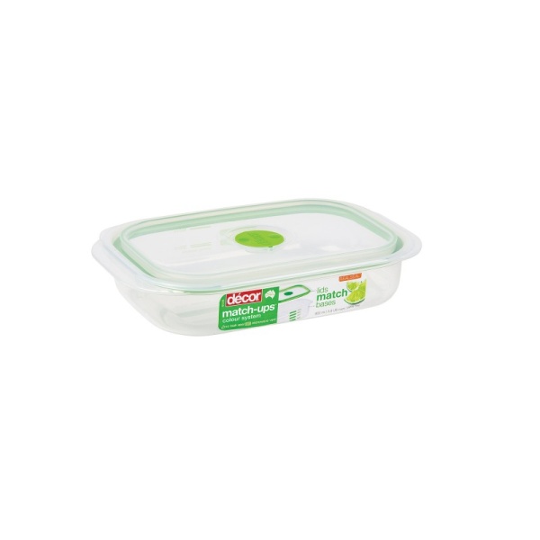 DECOR / Контейнер пищевой PREMIUM MATCH UPS REALSEAL с клапаном прямоугольный 900мл (101063)