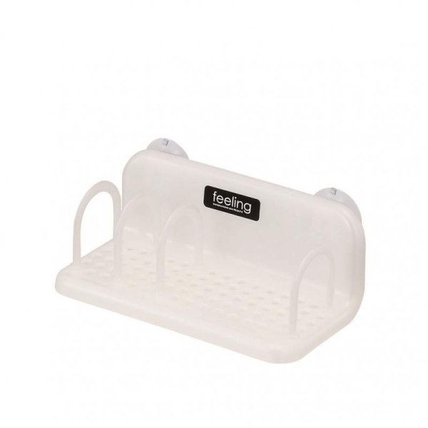 Inomata / Полочка для моющего средства и губок на присосках БЕЛЫЙ (100562)