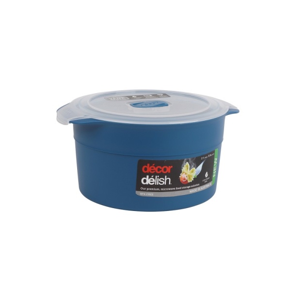 DECOR / Контейнер пищевой PREMIUM DELISH круглый с клапаном 2.2л (101078)