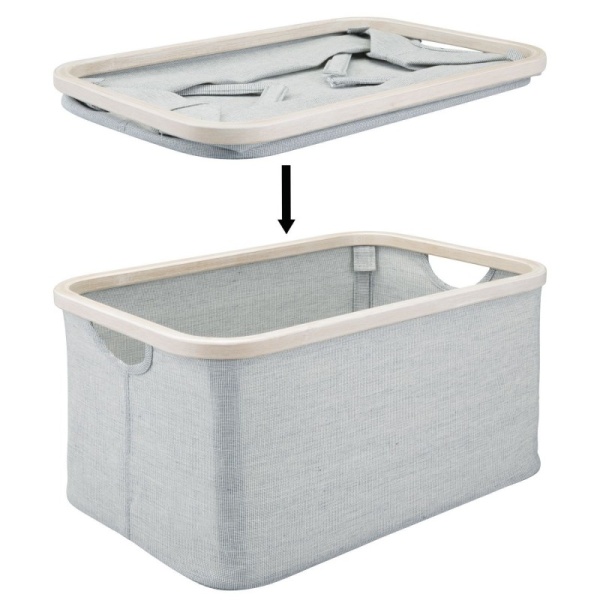 InterDesign / Текстильная корзина-органайзер  Interdesign серый/беж M (100738)