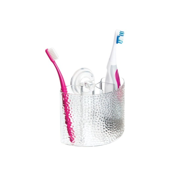 InterDesign / Держатель для зубных щеток и бритв Rain на присоске пластиковый (100879)