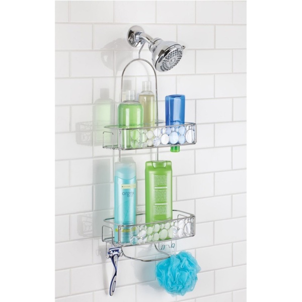 InterDesign / Полка для ванной комнаты Bubbli подвесная двухъярусная стальная (100832)