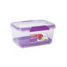 DECOR / Контейнер пищевой PREMIUM MATCH-UPS CLIPS со съемной решеткой прямоугольный фиолетовый 3л (101048)
