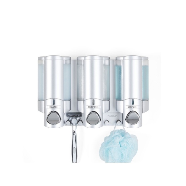 BETTER LIVING / Диспенсер для жидкого мыла, геля, шампуня, кондиционера AVIVA трехкамерный 325мл сатин серебристый (100995)