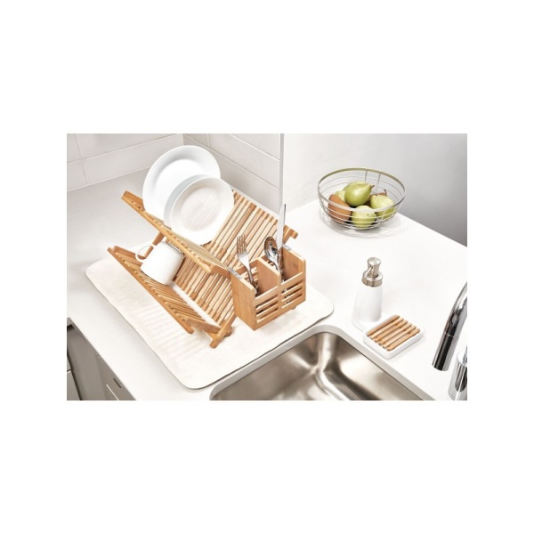 InterDesign / Коврик для сушки посуды микрофибра бежевый 45х40см (100884)