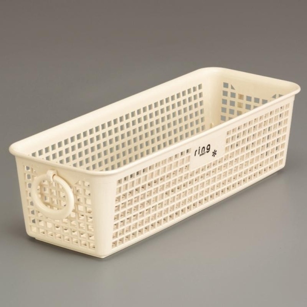 Inomata / Корзина   262*97*70мм с ручками СЛОНОВАЯ КОСТЬ (100408)