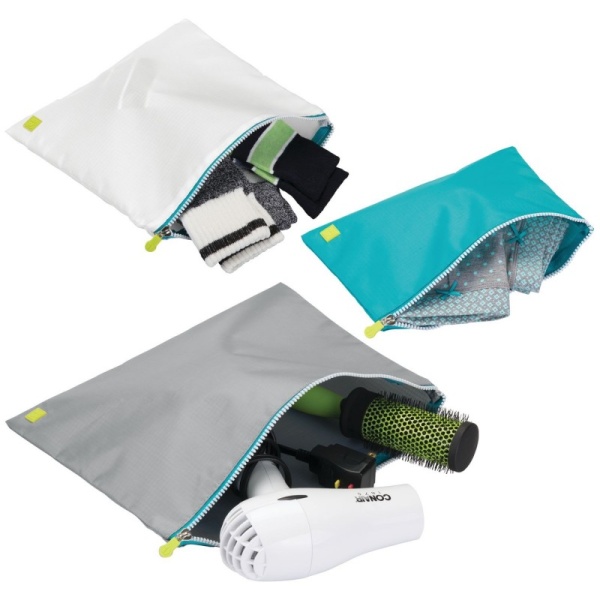 InterDesign / Дорожные косметички 3 шт серый/бирюза (100627)